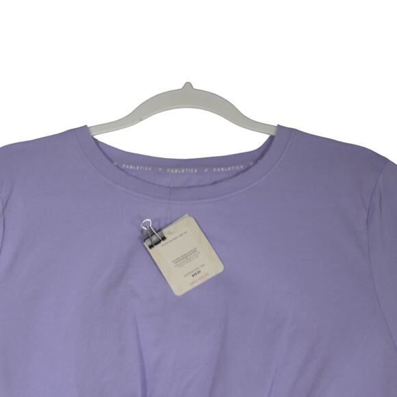 NEW Fabletics Front Twist Tee Womens XL or 12 14 Purple Knotted Athletic Hike - Picture 2 of 14